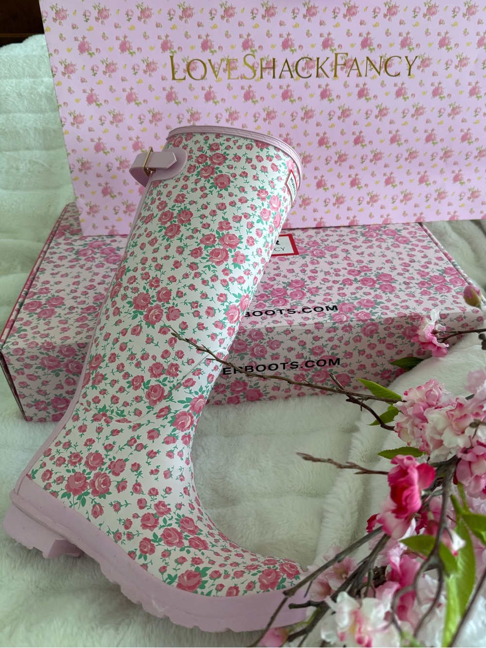 Hunter x LoveShackFancy Tall Boots in Box and GIFT WRAPPED!! Never worn, New!!